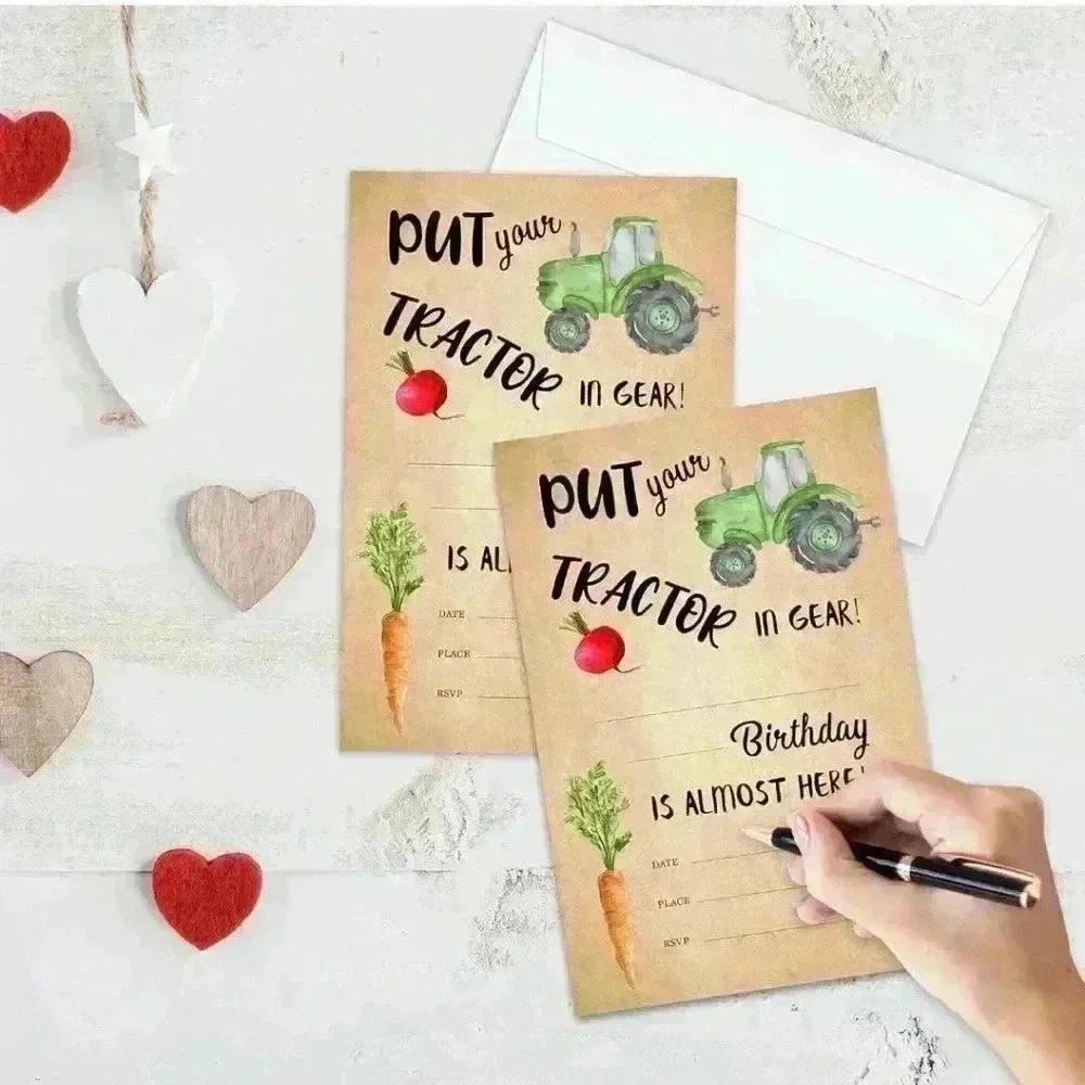 Tractor‎ birthday invitations